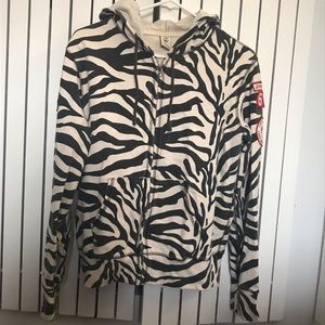 Lucky Brand Zebra Zip-Up Hoodie